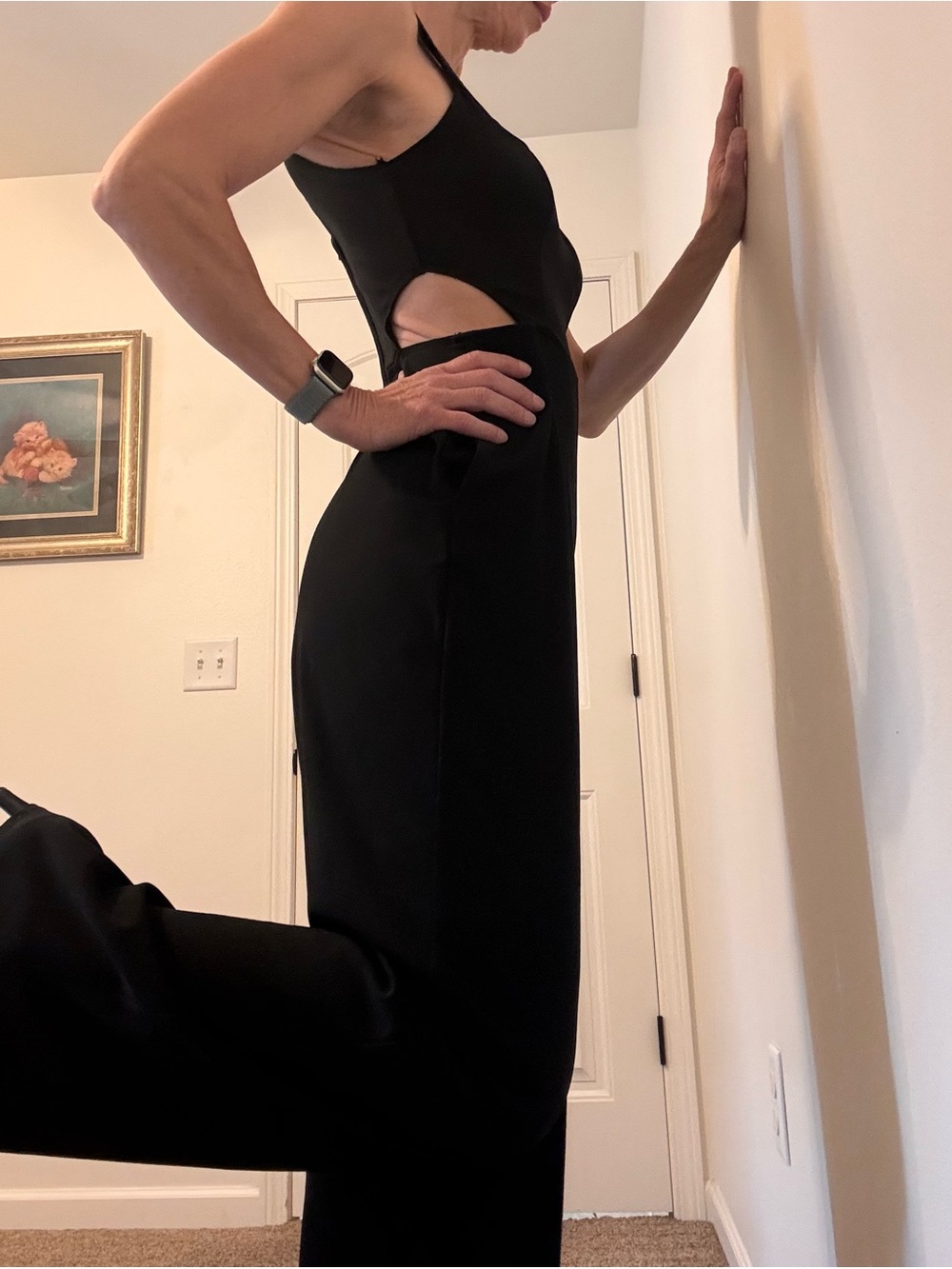 Black Wide-Leg Cutout Jumpsuit